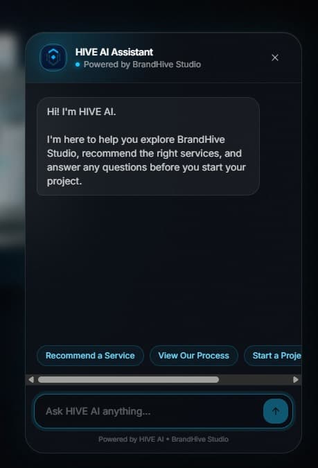 HIVE AI — Floating Interactive Chat Interface