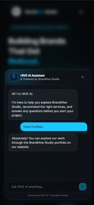 Mobile Responsive View with Frictionless Chat